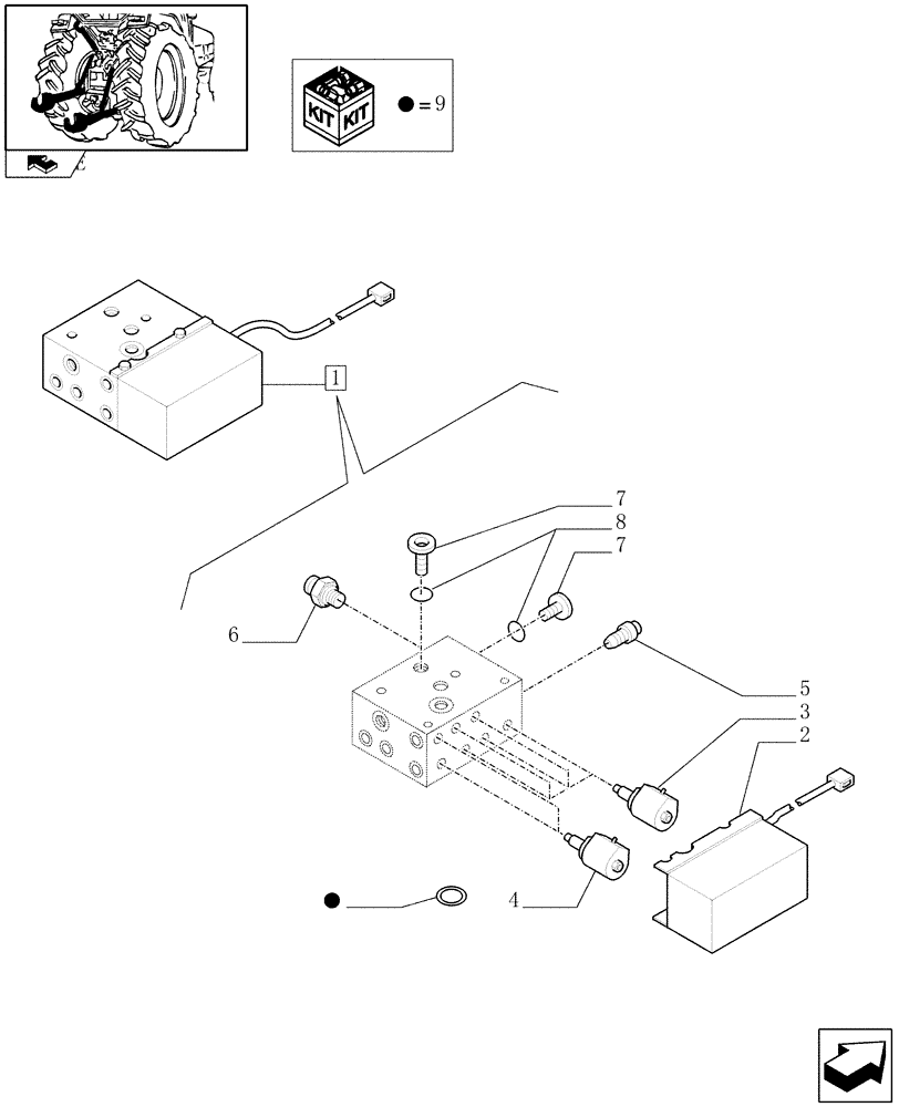 Схема запчастей Case IH FARMALL 105N - (1.89.6/ C) - HYDRAULIC LIFTING ROD - VALVE - BREAKDOWN (09) - IMPLEMENT LIFT