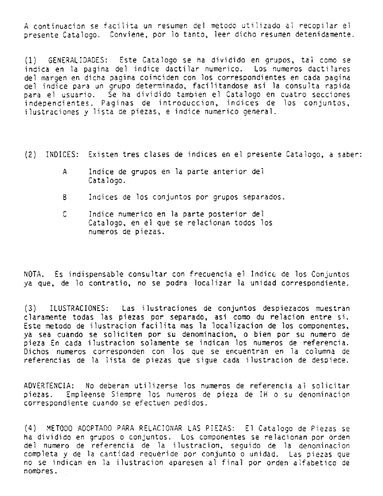 Схема запчастей Case IH D-155 - (0-H) - INTRODUCCION 