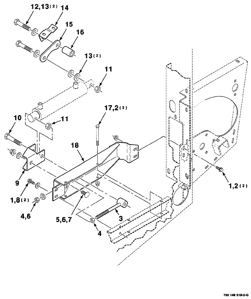 Схема запчастей Case IH RS561 - (08-064) - HYDRAULIC CYLINDER MOUNTING ASSEMBLY (MESH WRAP) (07) - HYDRAULICS