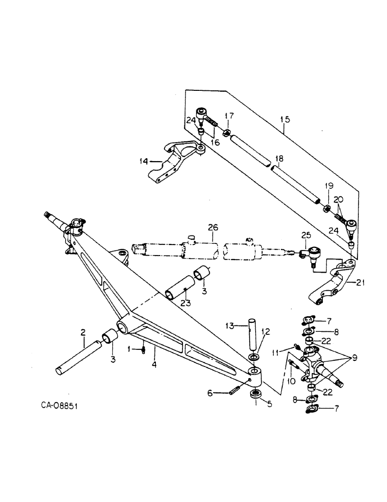 Схема запчастей Case IH 784 - (14-10) - SUSPENSION, HEAVY DUTY CAST FRONT AXLE, UTILITY TRACTORS Suspension