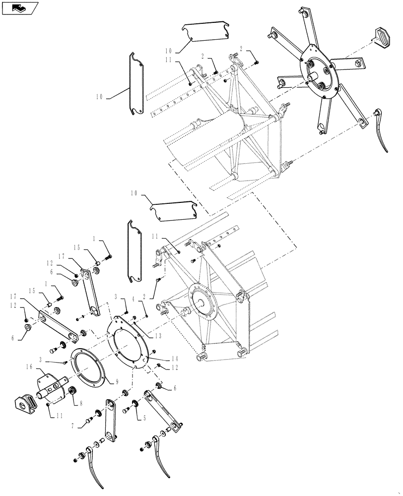 Схема запчастей Case IH DH182 - (20.05.43) - KIT, HCC FLIP OVER-NON PLUS REELS (13) - REEL