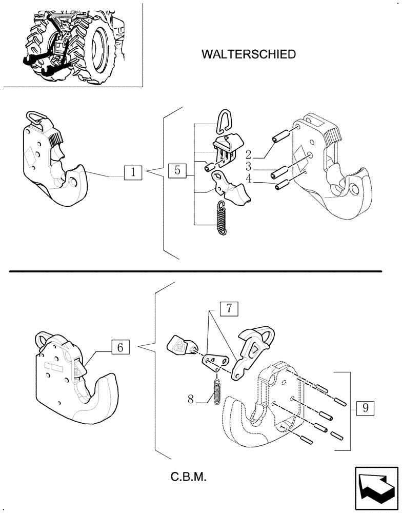 Схема запчастей Case IH MXM155 - (1.89.6/ A) - END ASSEMBLY BREAKDOWN (P/N 5176738 & 5189332) (09) - IMPLEMENT LIFT