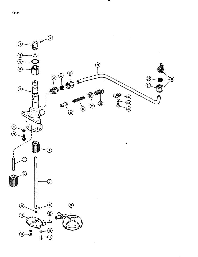 Схема запчастей Case IH 730 SERIES - (106) - OIL PUMP, 251 AND 284 SPARK IGNITION ENGINES (02) - ENGINE