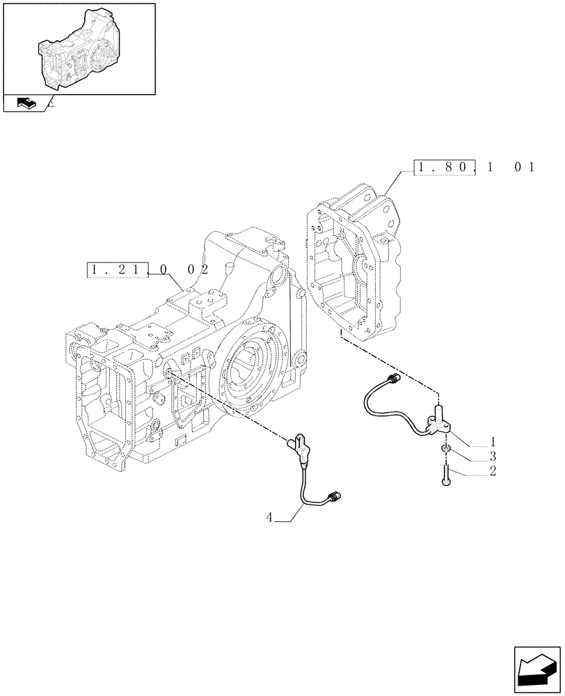 Схема запчастей Case IH PUMA 140 - (1.75.0[05]) - POWER TAKE-OFF SENSORS AND SWITCHES (06) - ELECTRICAL SYSTEMS