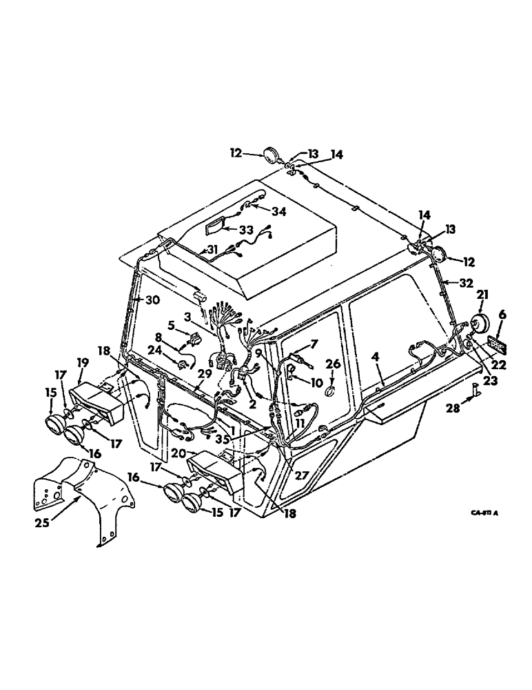 Схема запчастей Case IH 1026 - (08-17) - ELECTRICAL, TRACTOR CAB WIRING AND LIGHTING (06) - ELECTRICAL