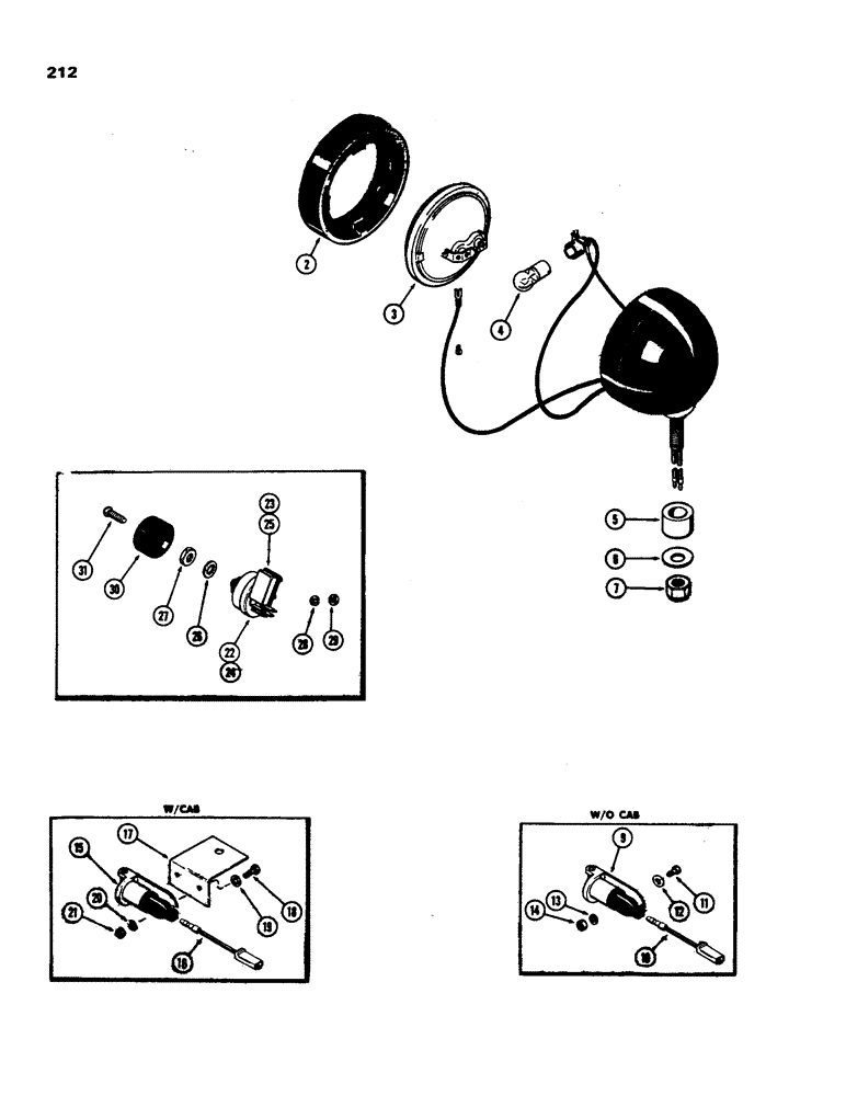 Схема запчастей Case IH 970 - (212) - TAIL AND WARNING LAMP (04) - ELECTRICAL SYSTEMS