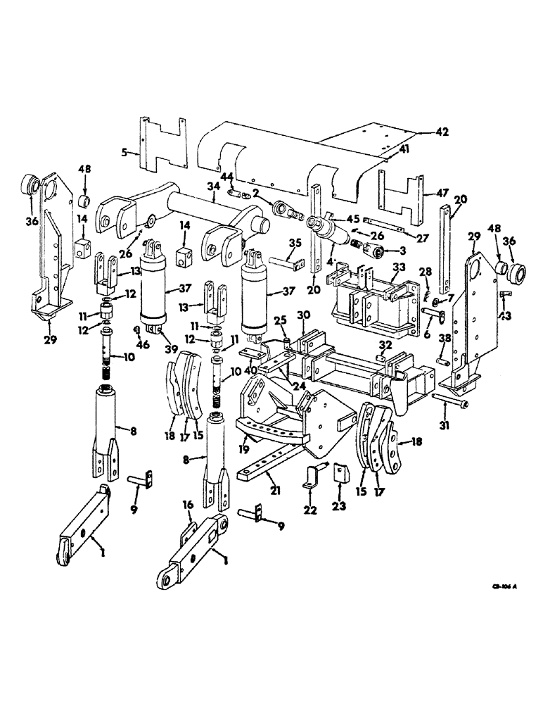 Схема запчастей Case IH 4100 - (K-05) - DRAWBARS AND HITCHES, THREE POINT HITCH Drawbars & Hitches