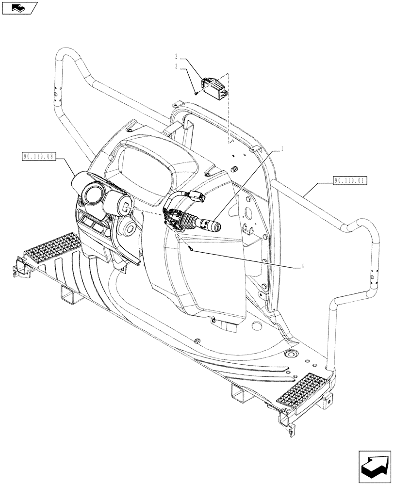 Схема запчастей Case IH FARMALL 65C - (55.404.0601) - HEADLIGHT CONTROL LEVER - L/CAB (55) - ELECTRICAL SYSTEMS