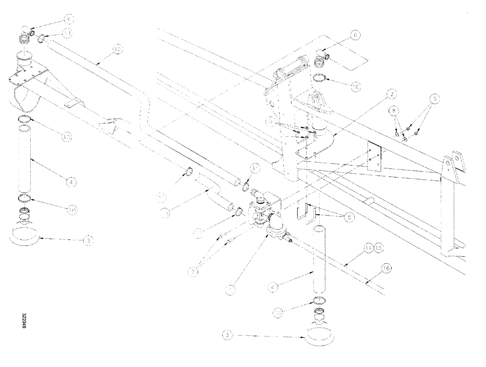 Схема запчастей Case IH SPX3200 - (09-084) - FOAM MARKER BOOM GROUP 60/80 (78) - SPRAYING