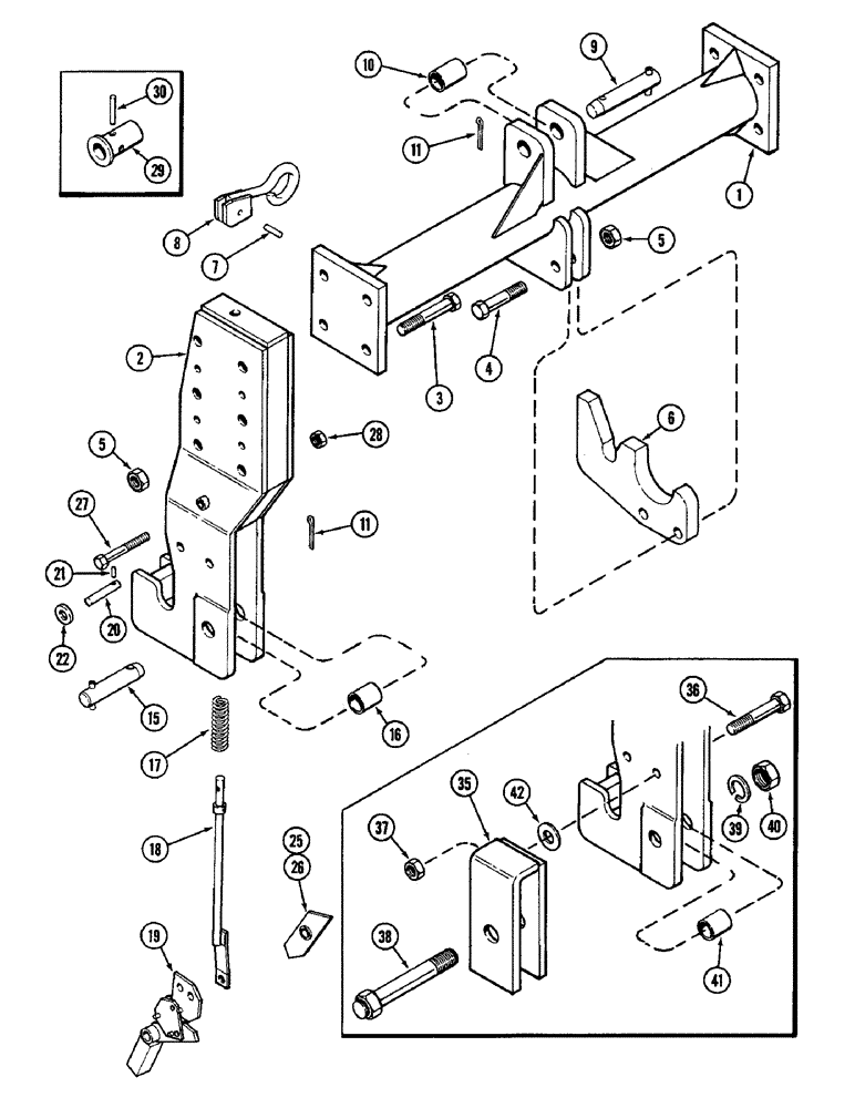 Схема запчастей Case IH 3294 - (9-368) - QUICK HITCH COUPLER, CATEGORY II AND III, WITH OFFSET FRAME (09) - CHASSIS/ATTACHMENTS