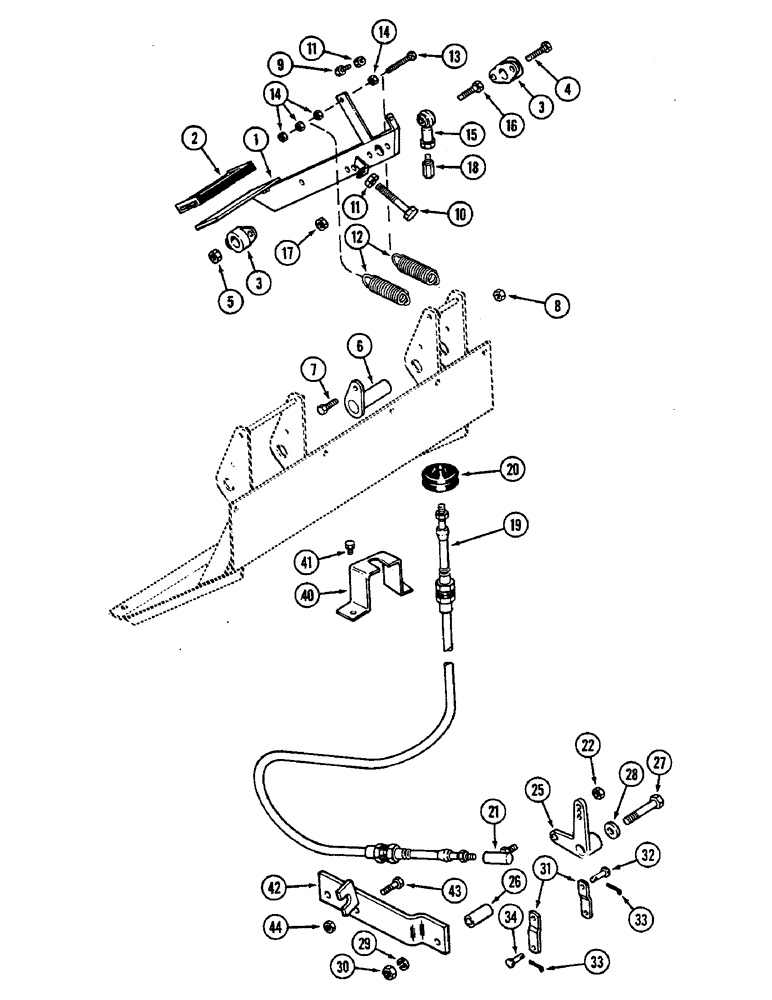 Схема запчастей Case IH 2290 - (6-264) - MECHANICAL SHIFT TRANSMISSION, FOOT CLUTCH LINKAGE (06) - POWER TRAIN