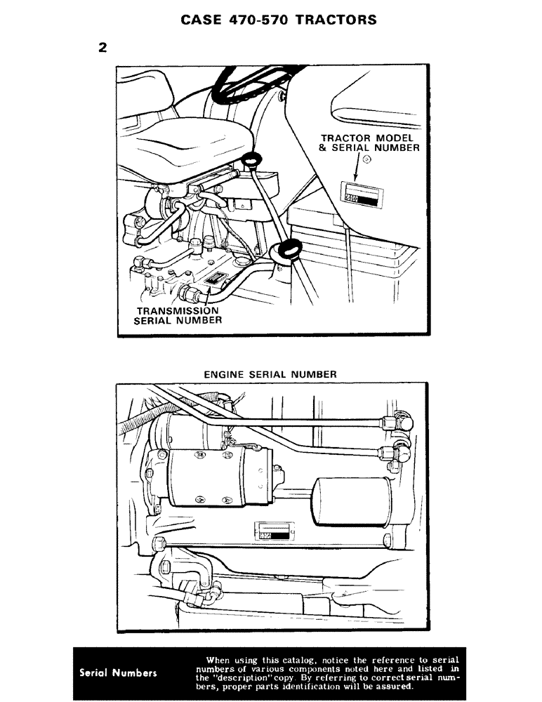 Схема запчастей Case IH 570 - (002) - SERIAL NUMBERS (00) - PICTORIAL INDEX
