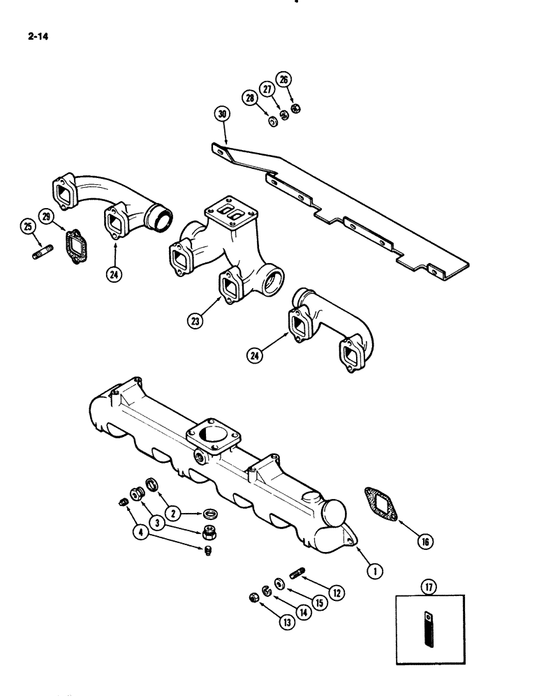 Схема запчастей Case IH 2294 - (2-014) - INTAKE MANIFOLD, 504BDT DIESEL ENGINE (02) - ENGINE