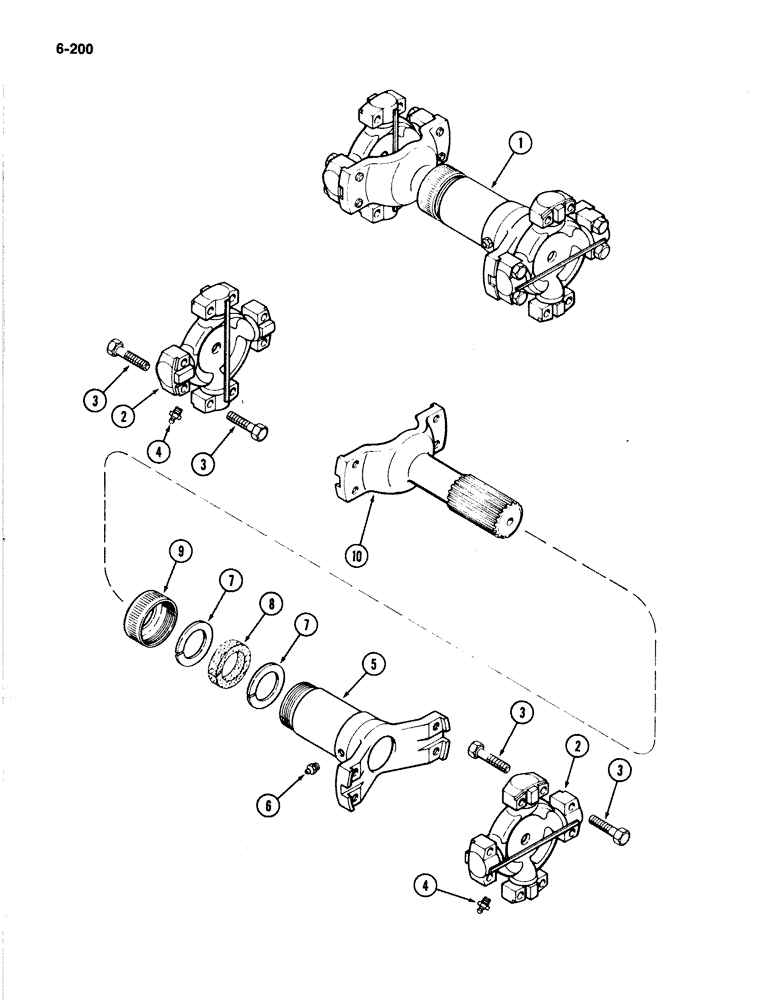 Схема запчастей Case IH 4894 - (6-200) - FRONT AXLE DRIVE SHAFT (06) - POWER TRAIN