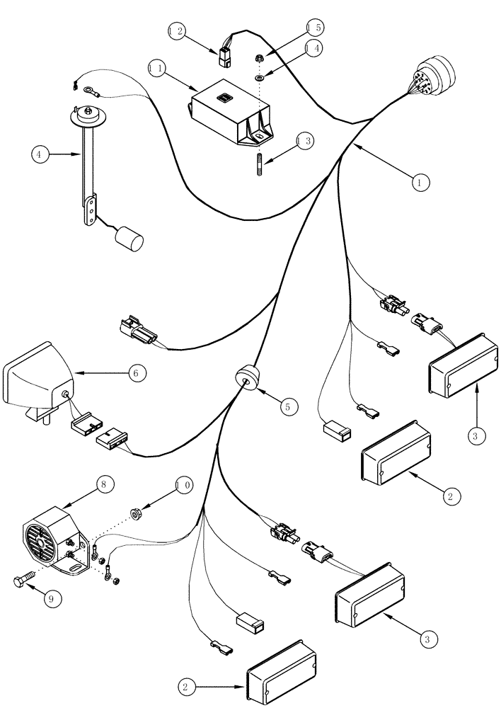 Схема запчастей Case IH CPX420 - (04-11) - HARNESS - REAR (06) - ELECTRICAL SYSTEMS