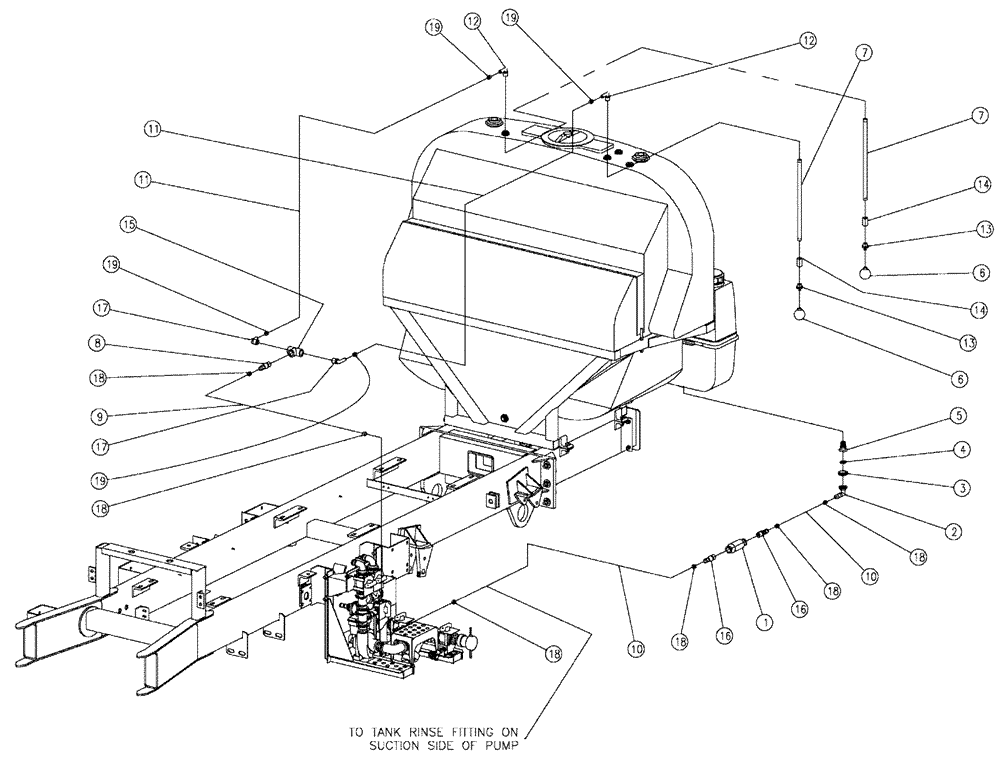 Схема запчастей Case IH 810 - (10-026) - TANK RINSE GROUP, FLEX-AIR®, 60 & 70 Wet Kit