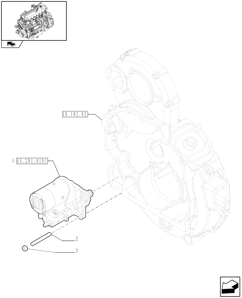 Схема запчастей Case IH F2CE9684U E151 - (55.201.01) - STARTER MOTOR (99457805) (06) - ELECTRICAL SYSTEMS