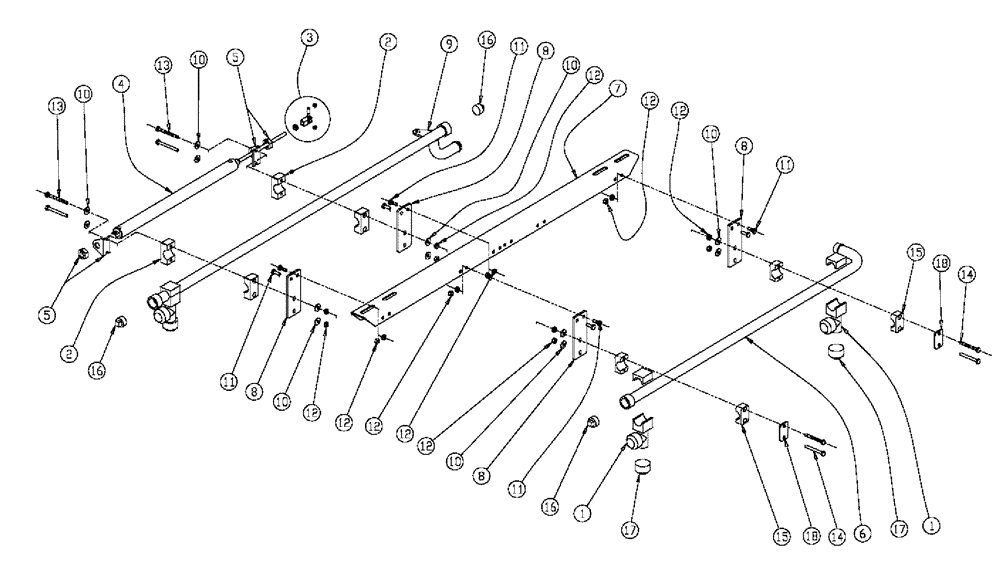 Схема запчастей Case IH 810 - (10-015) - SPRAYBAR GROUP, EXTEND, LH, 60’ Wet Kit