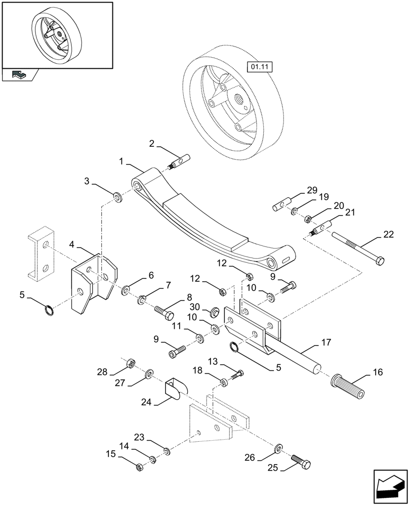 Схема запчастей Case IH LBX332S - (01.12[01]) - FLYWHEEL BRAKE - C443 (01) - POWER TAKE OFF