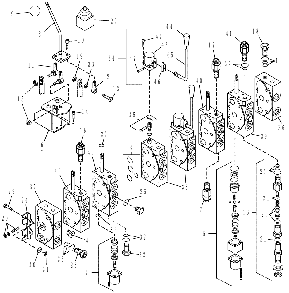 Схема запчастей Case IH 716393006 - (27) - GRESEN VALVE V-10 - SML45251 