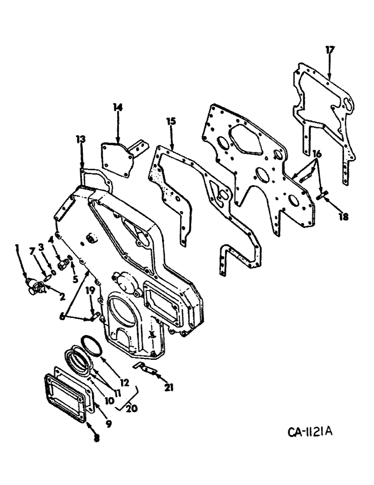 Схема запчастей Case IH D-239 - (D-11) - CRANKCASE FRONT COVER AND RELATED PARTS, 574 AND 674 TRACTORS 