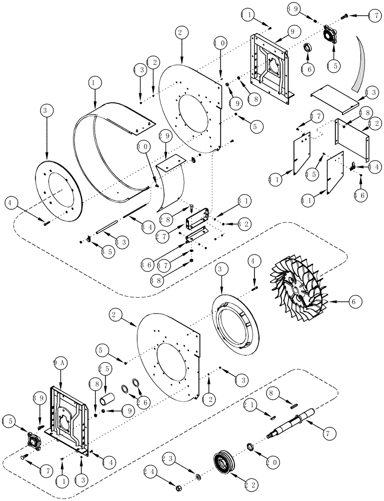 Схема запчастей Case IH CPX620 - (09C-08) - FRONT FAN (15) - HANDLING SYSTEM