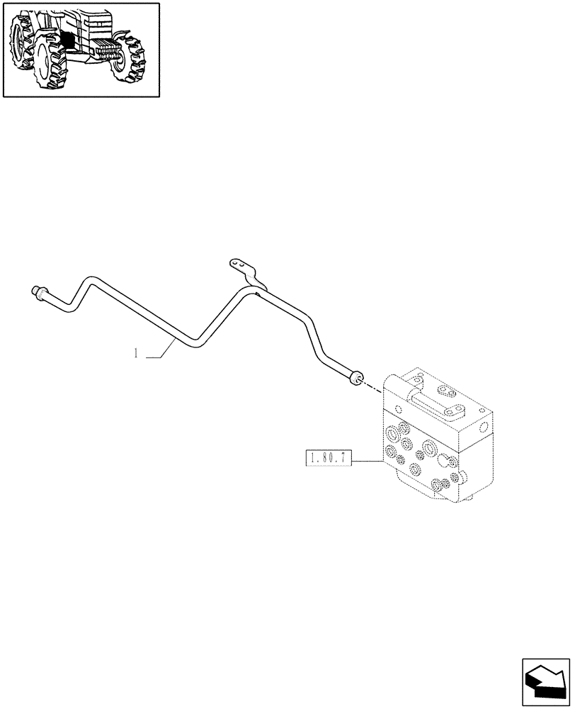 Схема запчастей Case IH MAXXUM 100 - (1.32.6/09) - 4WD (CL.3) FRONT AXLE WITH LIMITED SLIP DIFF. LOCK AND BRAKES - PIPES (03) - TRANSMISSION