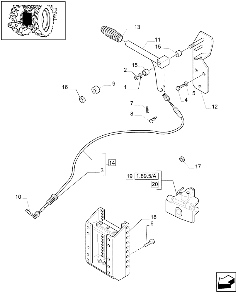 Схема запчастей Case IH MAXXUM 115 - (1.89.5[01A]) - SLIDER TOW HOOK WITH AUTO SWIVEL COUPLING GERMAN TYPE - D6978 (VAR.330938-330939) (09) - IMPLEMENT LIFT