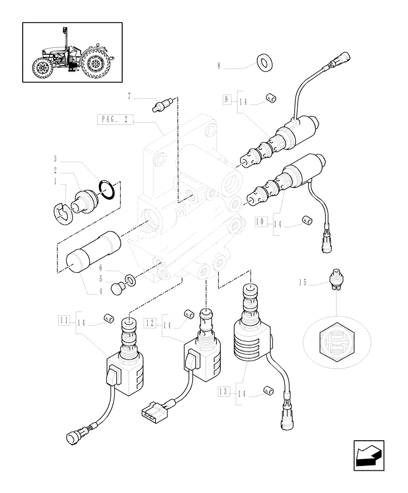 Схема запчастей Case IH JX1085C - (1.27.3/01[01]) - (VAR.445) RICE VERSION FOR POWER SHUTTLE & HI-LO - SOLENOID VALVE (03) - TRANSMISSION