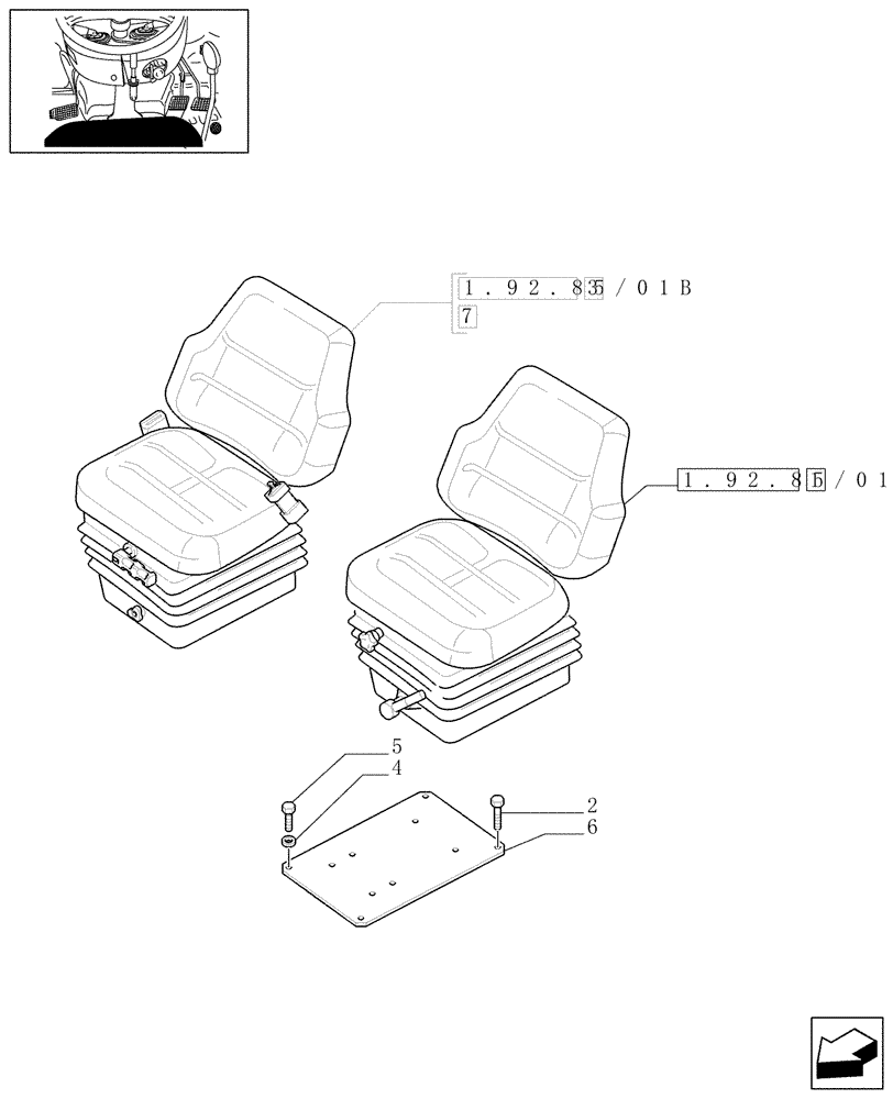 Схема запчастей Case IH JX1095C - (1.92.85/01) - (VAR.962-963) "MT" SEAT WITH SWITCH - W/CAB (10) - OPERATORS PLATFORM/CAB