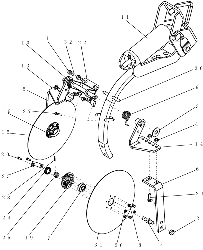 Схема запчастей Case IH ATX700 - (08.052.1) - ASSEMBLY, DISC LEVELER ASN Y9S003001 Related Equipment