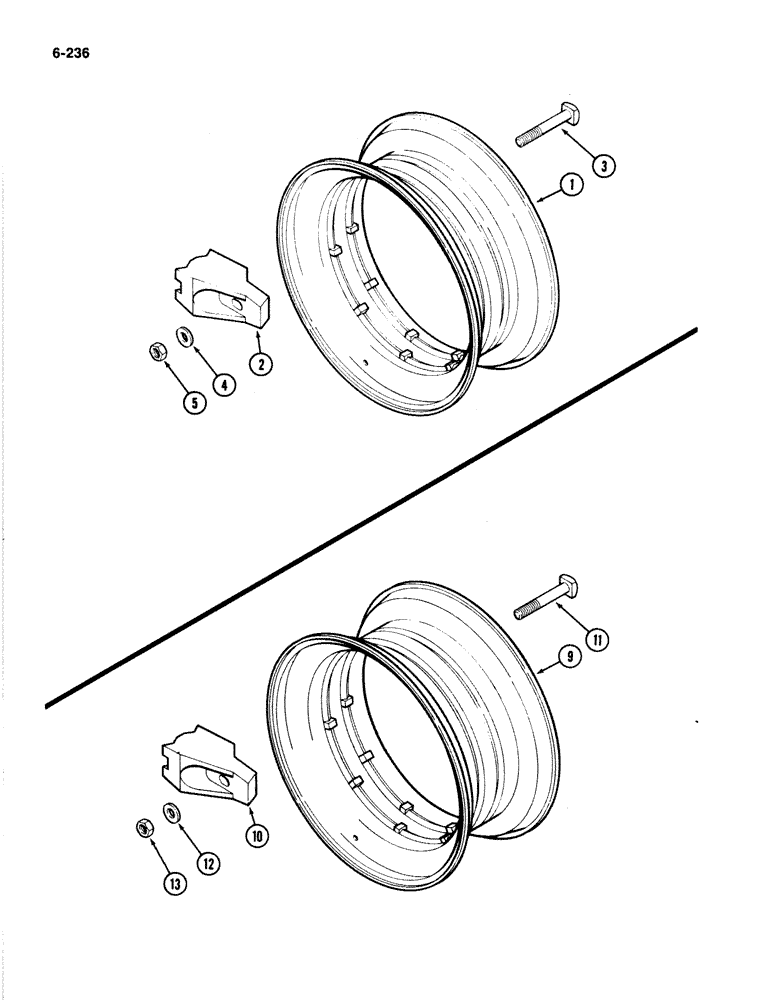 Схема запчастей Case IH 4894 - (6-236) - SINGLE WHEELS (06) - POWER TRAIN