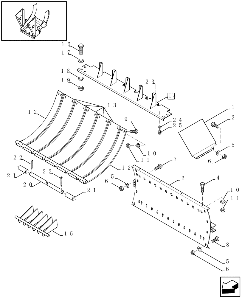 Схема запчастей Case IH LBX421R - (13.24[01]) - FEED CHAMBER (13) - FEEDER