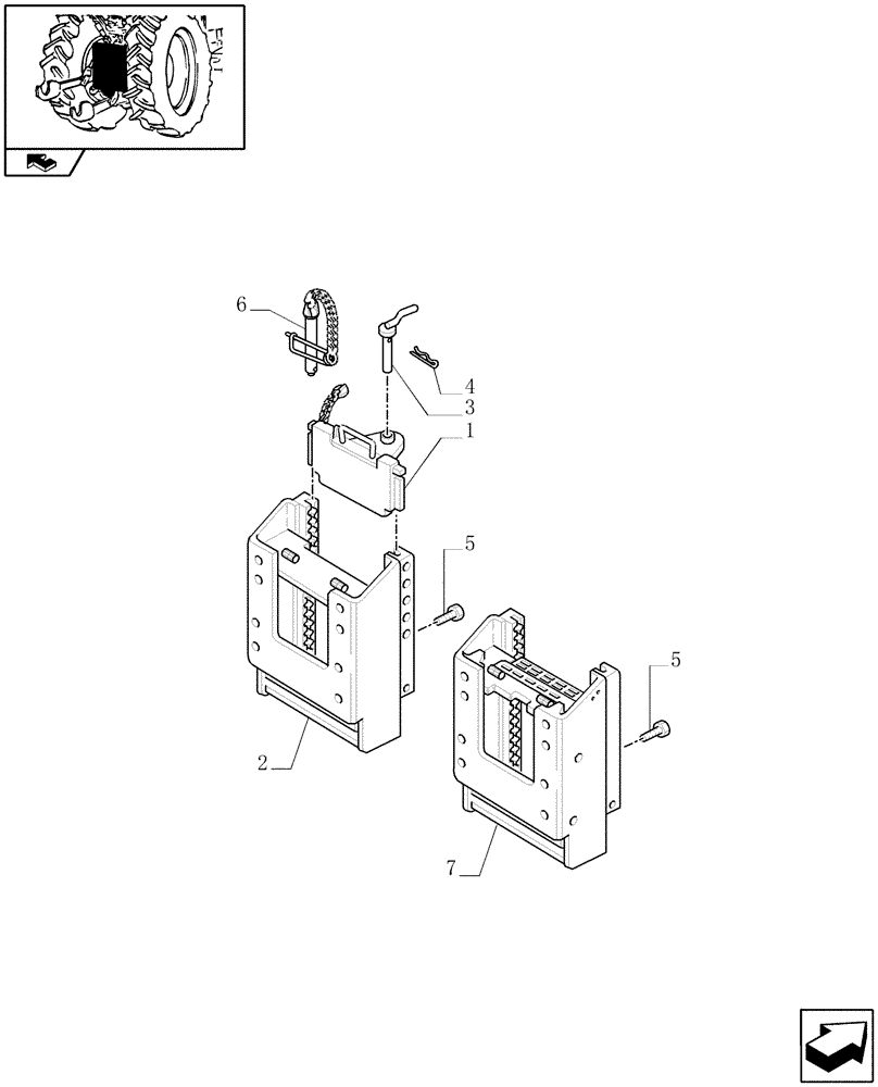 Схема запчастей Case IH PUMA 225 - (1.89.5/04[01]) - (VAR.181/2) SLIDER TOW HOOK WITH FIXED COUPLING, LESS SWINGING DRAWBAR - C & D3 TYPES - C6976 (09) - IMPLEMENT LIFT