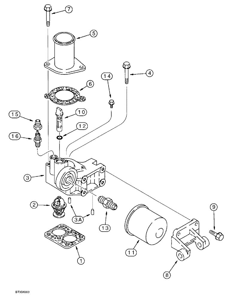 Схема запчастей Case IH 9330 - (2-044) - THERMOSTAT HOUSING & WATER FILTER, 6T-830/6TA-830 EMISSIONS CERTIFIED ENGINE, S/N JEE0036501 & AFTER (02) - ENGINE