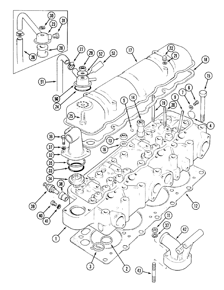 Схема запчастей Case IH 1394 - (2-14) - CYLINDER HEAD (02) - ENGINE