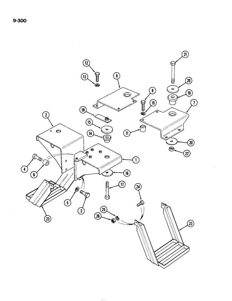 Схема запчастей Case IH 1194 - (9-300) - CAB MOUNTINGS AND STEPS, TRACTORS WITH CAB (09) - CHASSIS/ATTACHMENTS