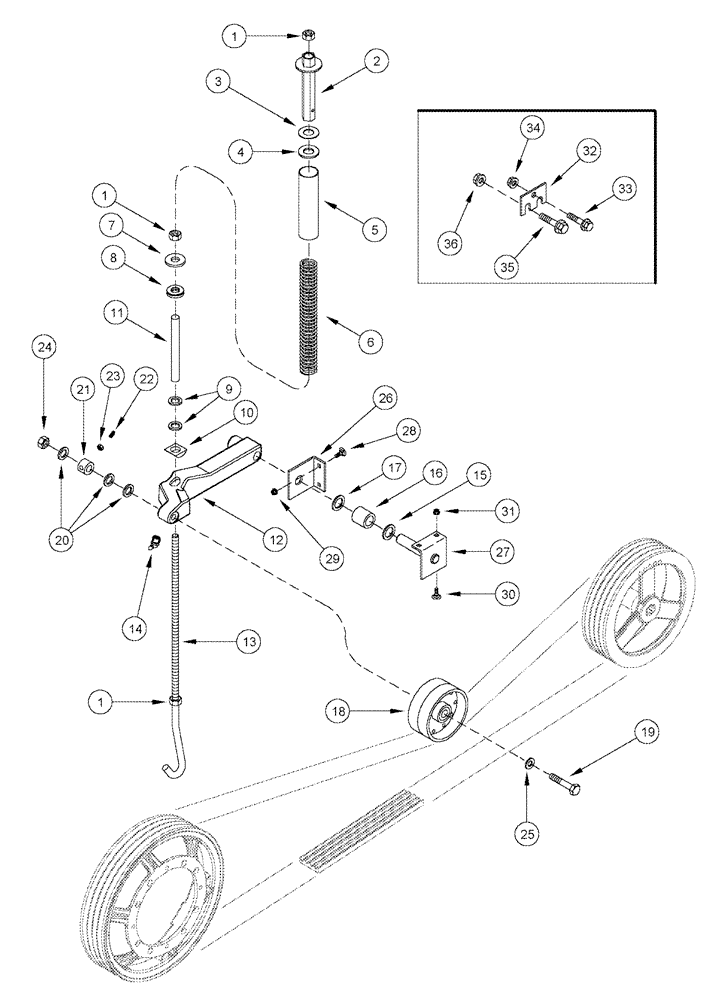 Схема запчастей Case IH 2388 - (09A-15) - FEEDER - JACKSHAFT IDLER PIVOT ASN JJC0268800 (13) - FEEDER