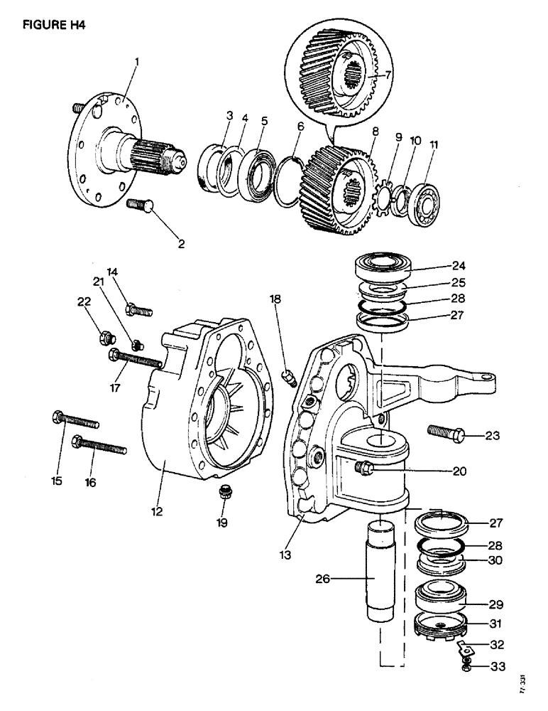 Схема запчастей Case IH 1412 - (H04-1) - STEERING AND FRONT AXLE, FINAL DRIVESHAFTS AND REDUCTION HOUSINGS 4WD TRACS. , KRAMER AXLE Steering & Front Axle