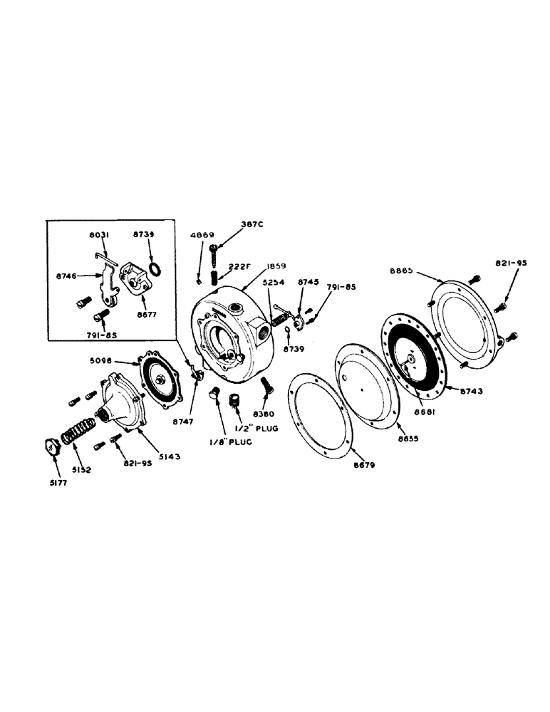 Схема запчастей Case IH 800 - (157) - A8509 REGULATOR PARTS (10) - ENGINE