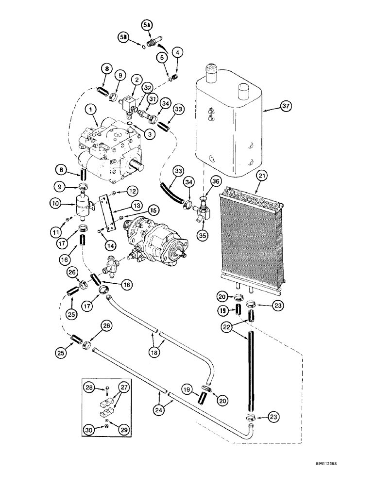 Схема запчастей Case IH 2188 - (8-10) - OIL COOLER SYSTEM, CORN AND GRAIN COMBINE (07) - HYDRAULICS