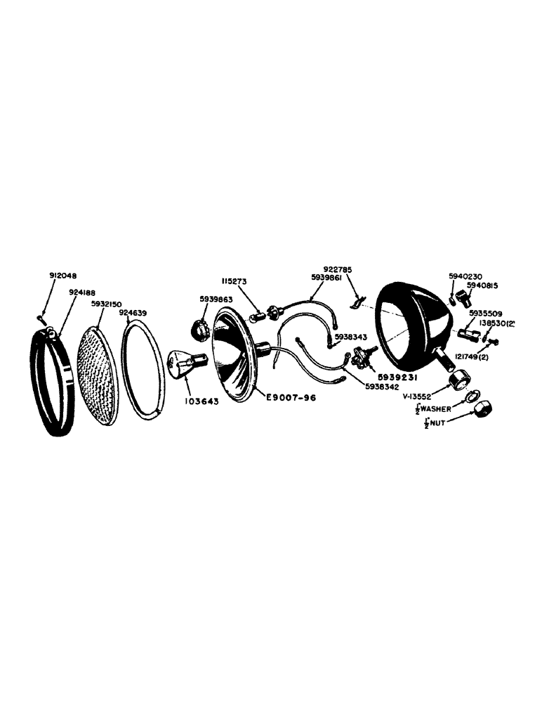 Схема запчастей Case IH VA-SERIES - (046) - VTA3396 FLOOD AND TAIL LAMP PARTS (04) - ELECTRICAL SYSTEMS