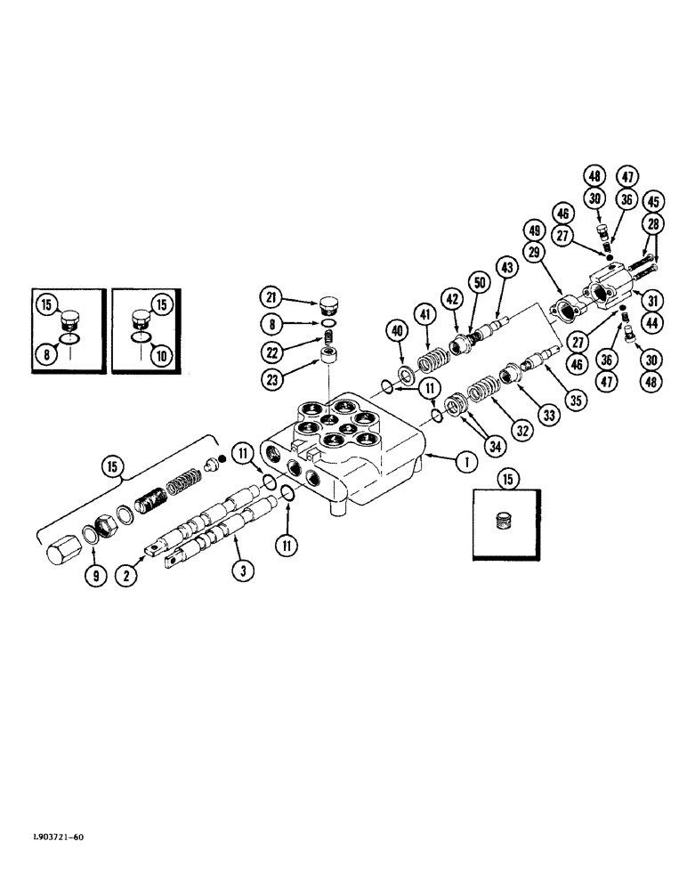 Схема запчастей Case IH 7QA - (8-24) - HYDRAULIC CONTROL VALVE - 1349639C1 (08) - HYDRAULICS