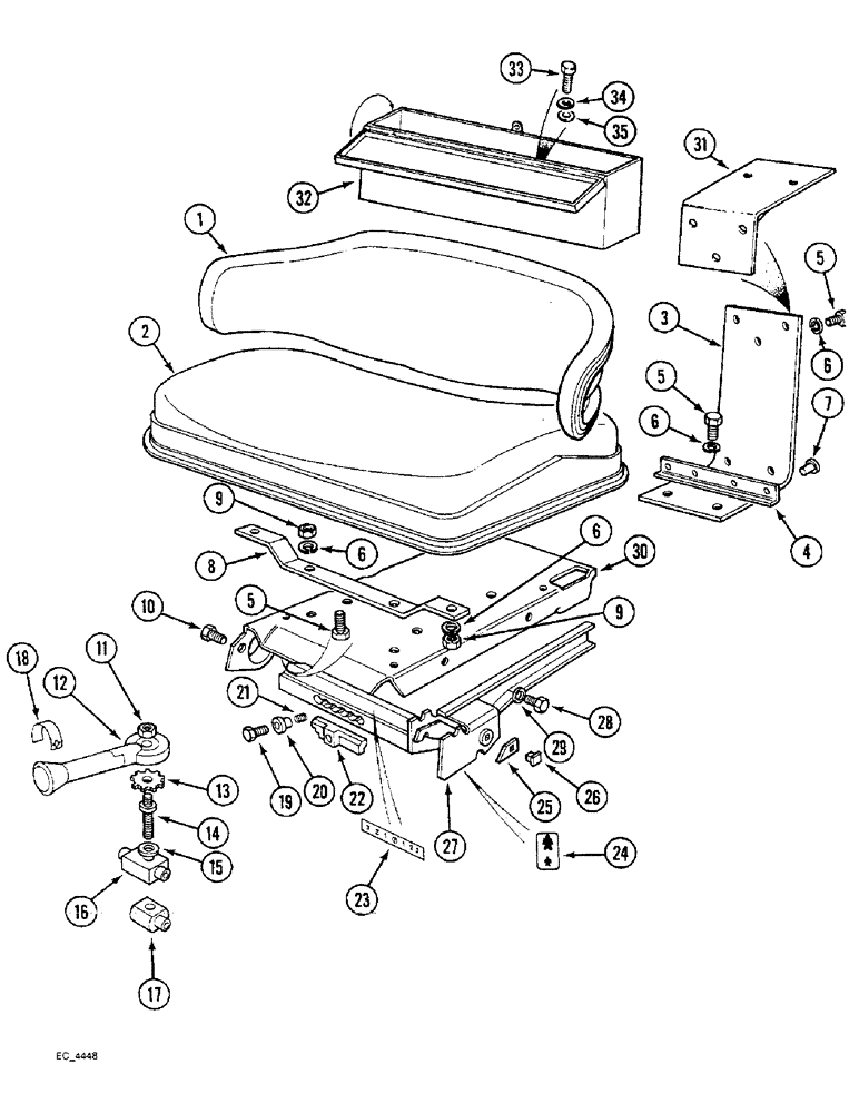 Схема запчастей Case IH 3220 - (9-080) - SUSPENSION SEAT, TRACTOR WITHOUT CAB (09) - CHASSIS/ATTACHMENTS