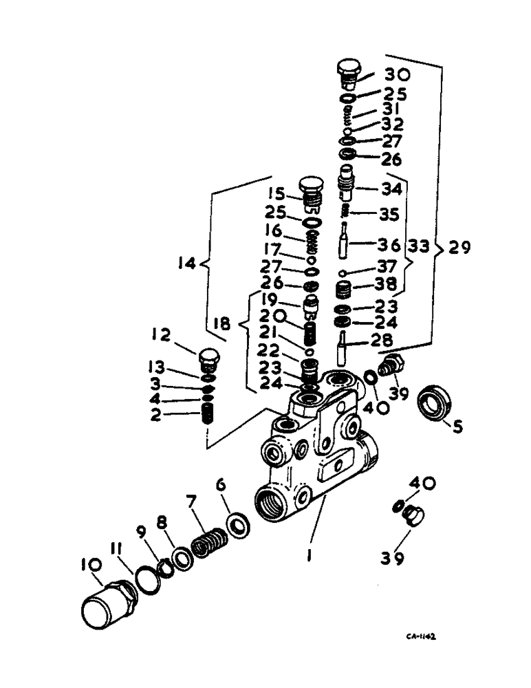 Схема запчастей Case IH 574 - (07-079) - DRIVE CONTROL VALVE (04) - Drive Train