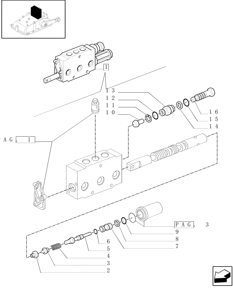 Схема запчастей Case IH JX1075C - (1.82.7/04A[02]) - REMOTE VALVE SECTION BREAKDOWN - C5484 (07) - HYDRAULIC SYSTEM