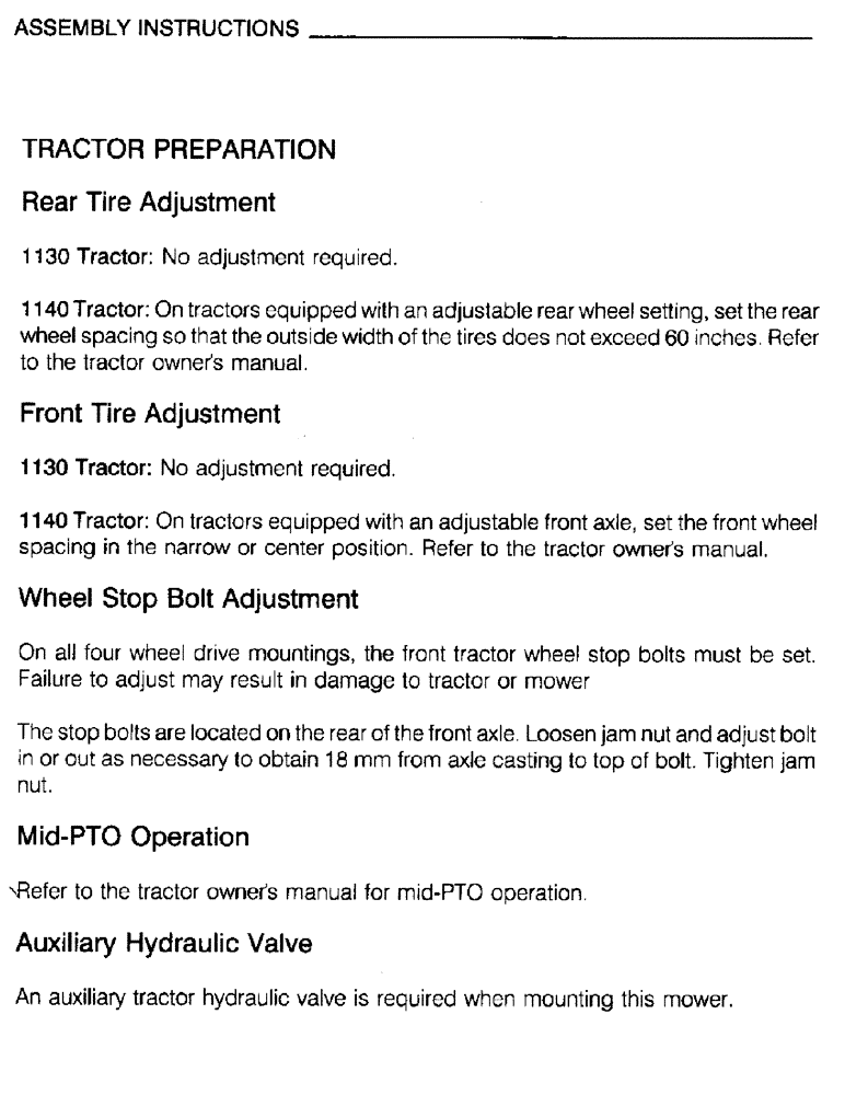 Схема запчастей Case IH M172 - (41) - ASSEMBLY INSTRUCTIONS, TRACTOR PREPARATION (05) - SERVICE & MAINTENANCE