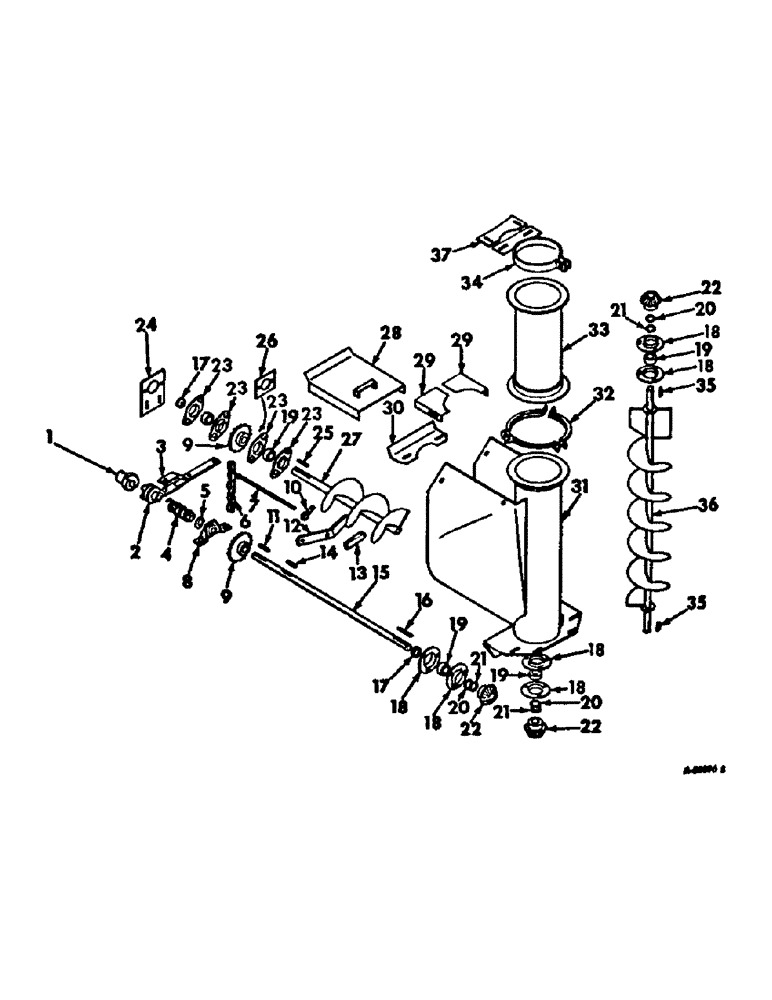 Схема запчастей Case IH 1050 - (B-07) - BACK UNLOADING AUGER 