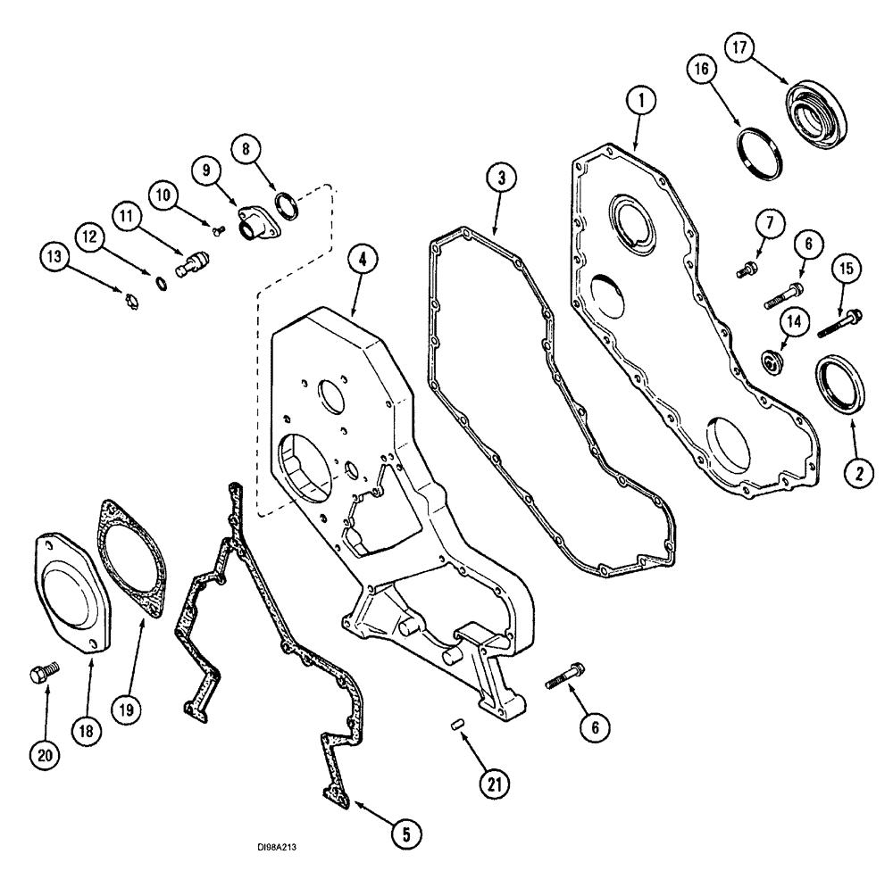 Схема запчастей Case IH SPX3200B - (022) - CYLINDER BLOCK FRONT COVER (10) - ENGINE