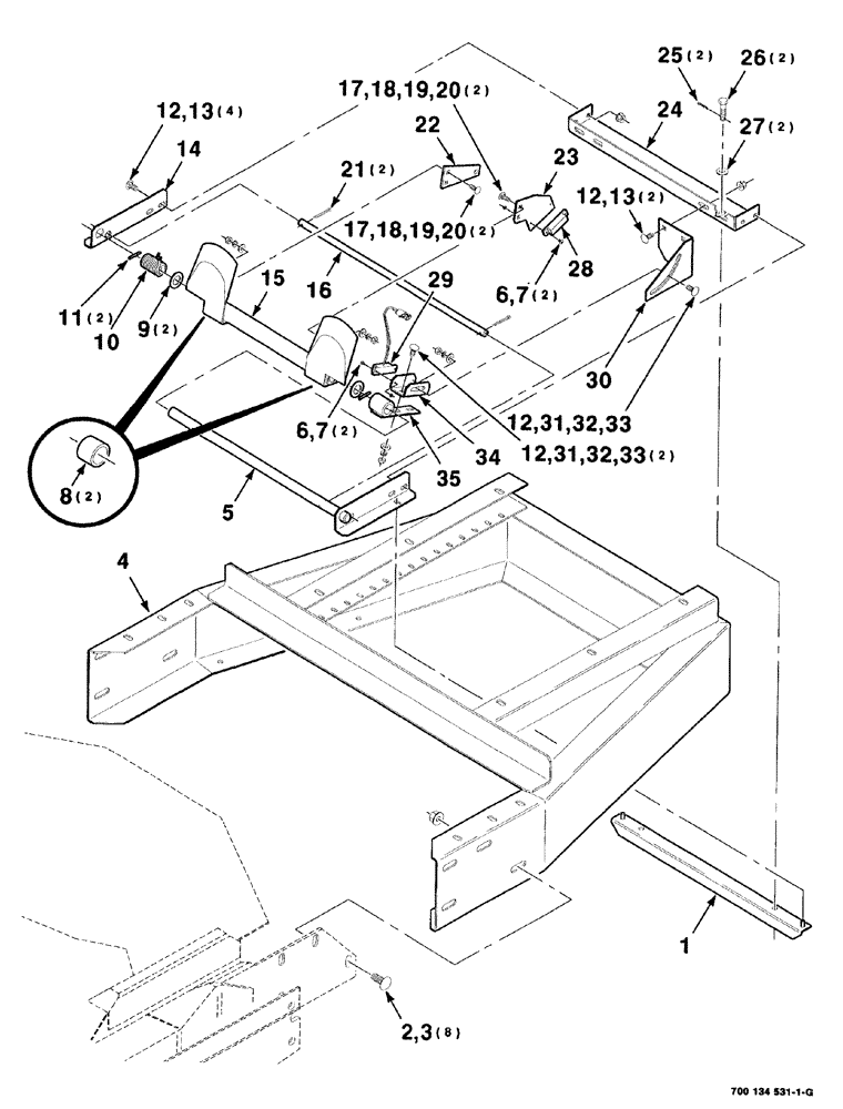 Схема запчастей Case IH 8575 - (10-016) - FRAME AND PADDLE ASSEMBLY (REAR) Accumulator